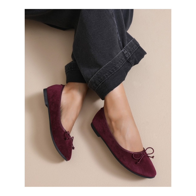 Selected By La.ra Ballerine / chaussure à ceinture bordeaux 336318_0002.jpg