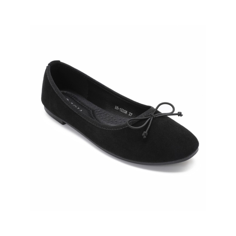 Selected By La.ra Ballerine / chaussure à ceinture noir 336319_0004.jpg